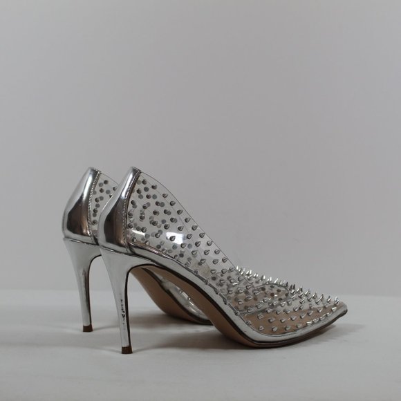 Steve Madden Luiza Clear Studded Pointed Toe Pump - Picture 2 of 5